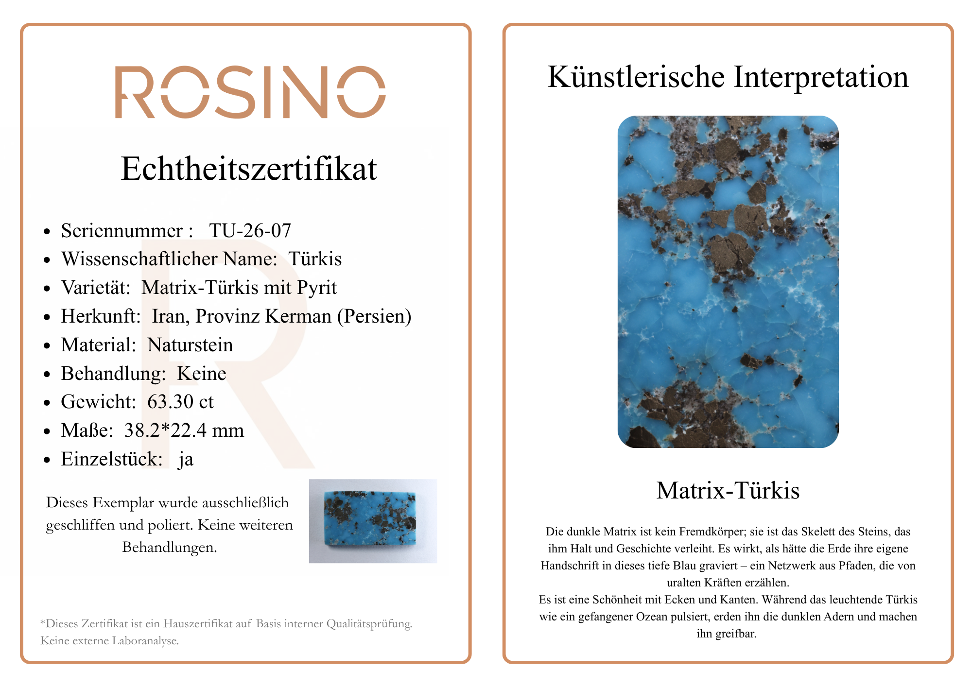 Rosino certificate TU-26-07
